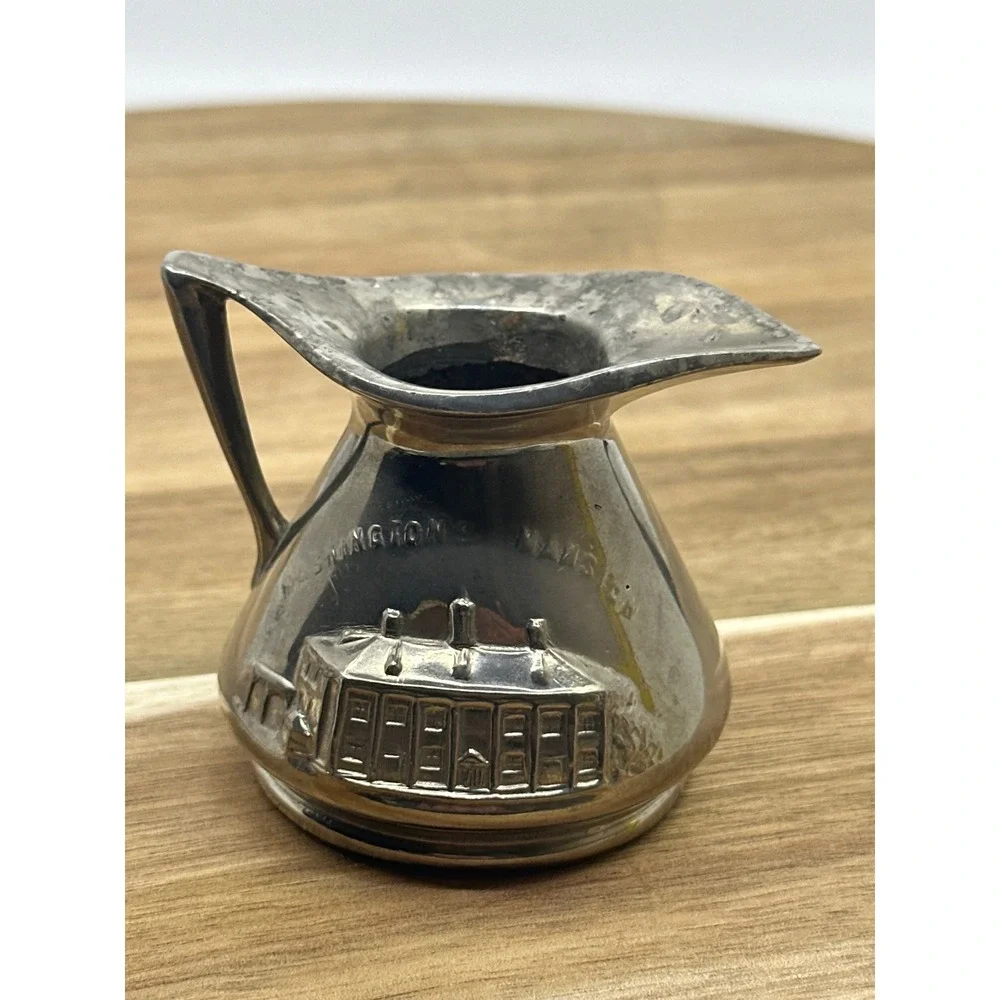 Vintage Washington DC Souvenir‎ Pitcher White House US Capitol Pewter Tone